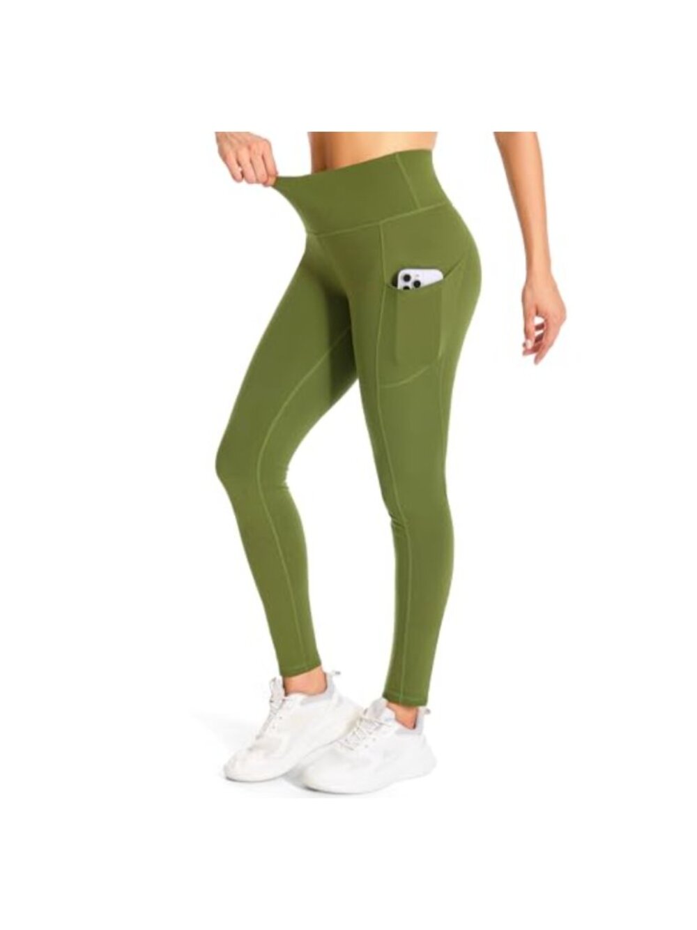 High Waist Yoga Leggings with Pockets and Reflective Logo
